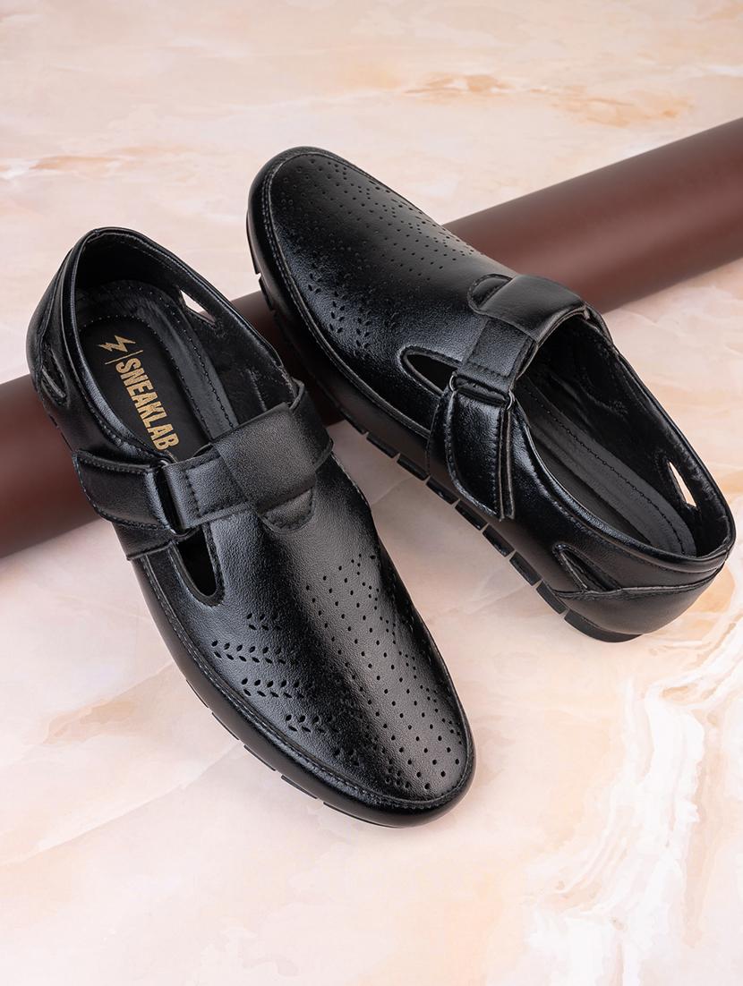 men black slip on sandal - 21698521 - Zoom Image - 0