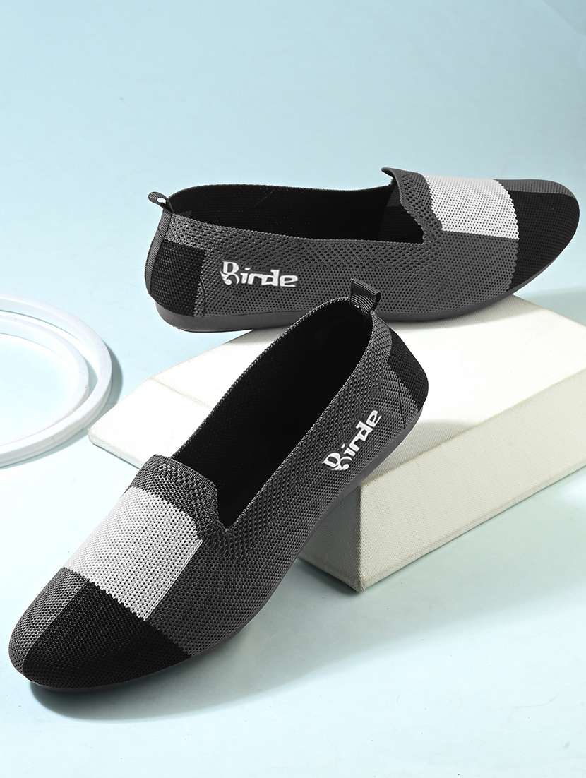 women color block slip on ballerina