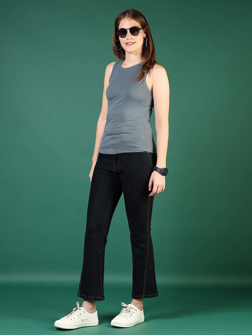 women solid sleeveless round neck tank top - 21698912 -  Standard Image - 4