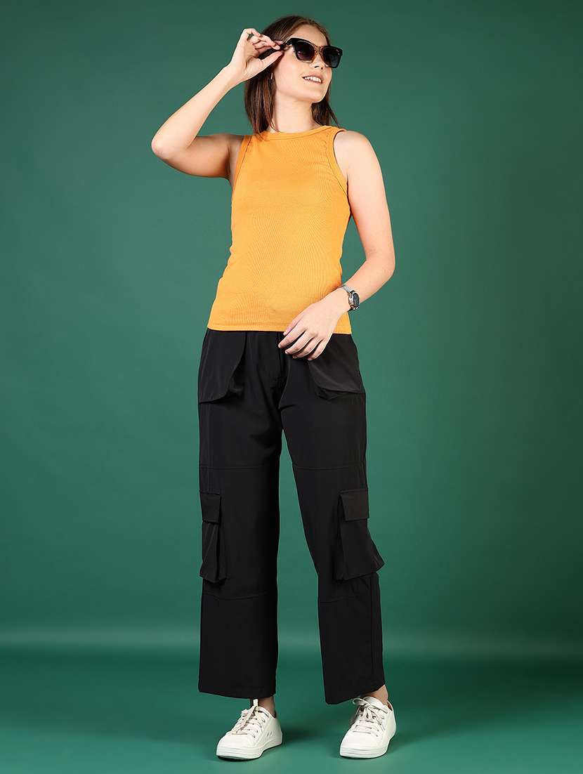 women solid sleeveless round neck tank top - 21698913 -  Standard Image - 4