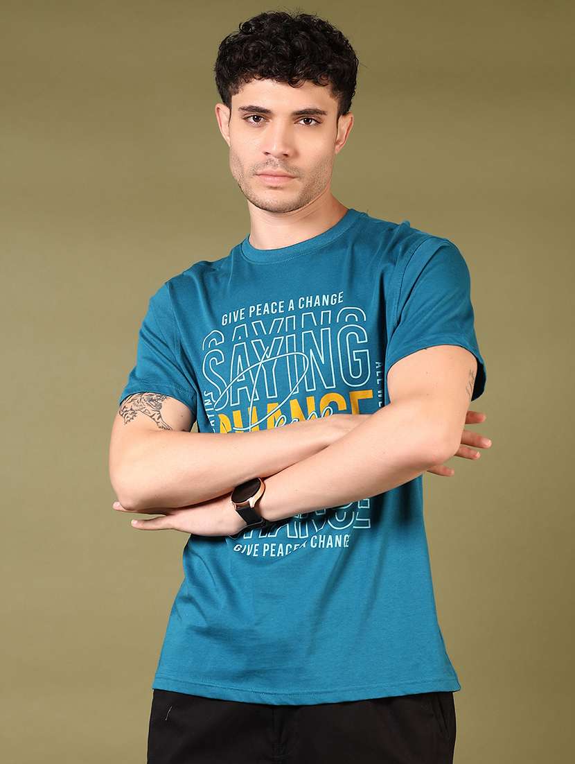 men front print short sleeve t-shirt - 21698963 -  Standard Image - 1