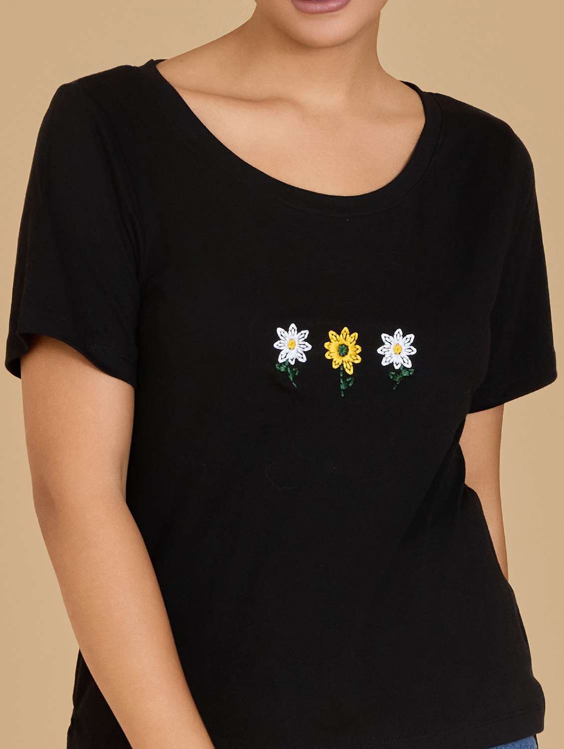 women solid with work short sleeve t-shirt - 21699244 -  Standard Image - 4