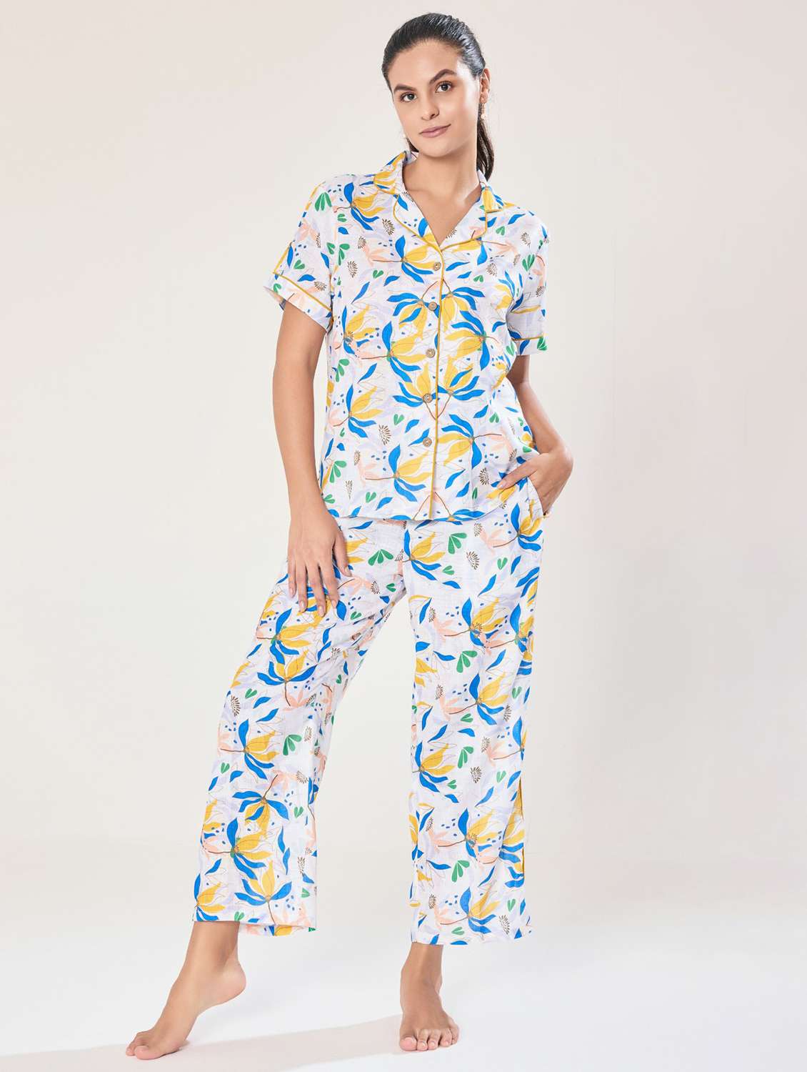 women floral nightwear pyjama set