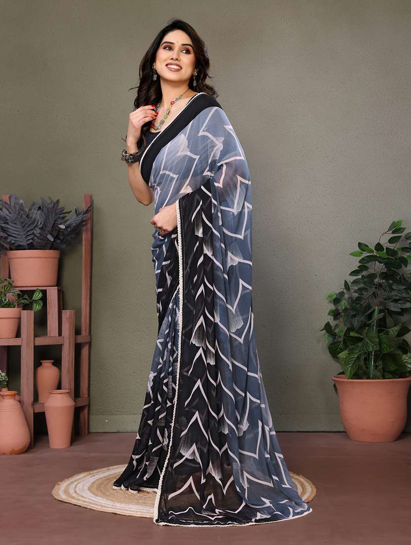 women printed casual wear saree with blouse - 21699418 -  Standard Image - 1