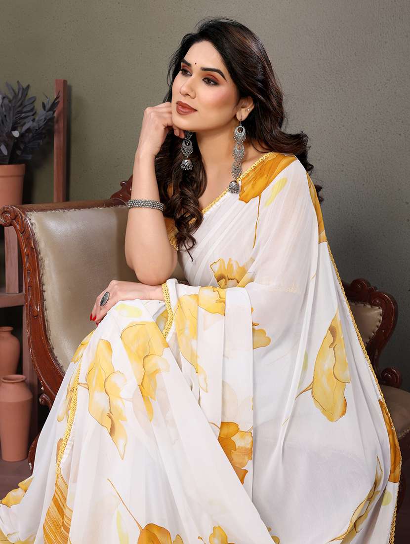 women printed casual wear saree with blouse - 21699443 -  Standard Image - 4