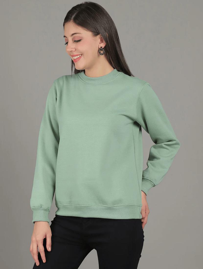 women long sleeves plain sweatshirt - 21699539 - Standard Image - 1