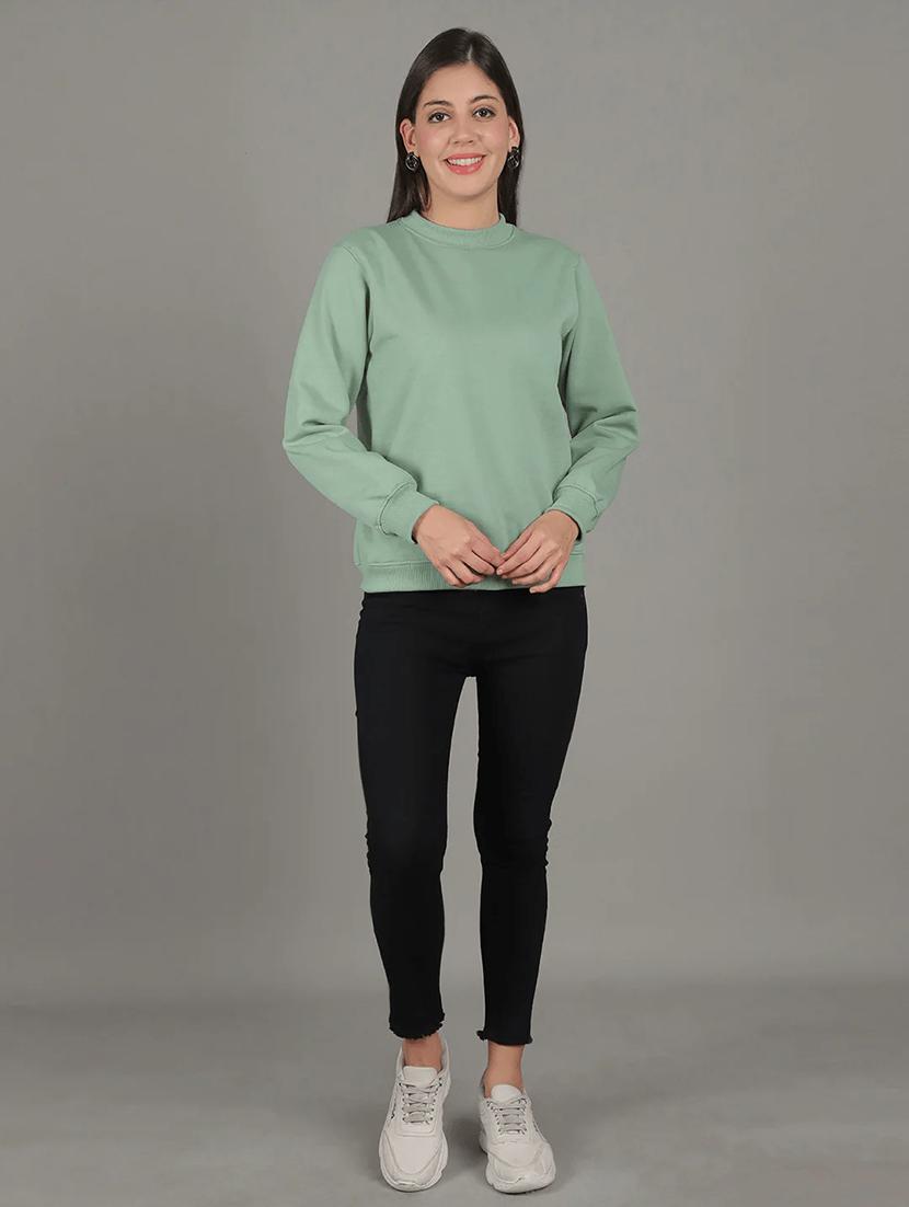 women long sleeves plain sweatshirt - 21699539 - Standard Image - 4