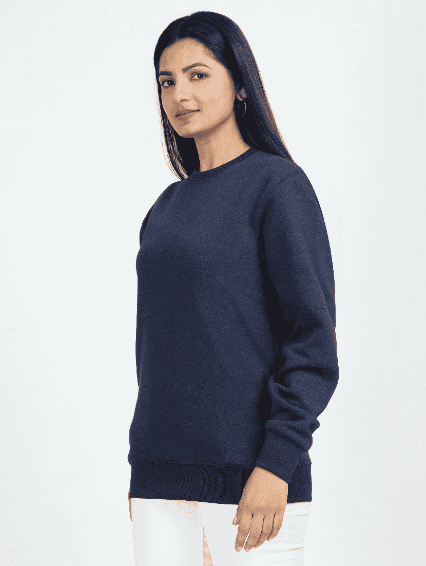 navy blue fleece plain sweatshirt - 21699540 - Standard Image - 1