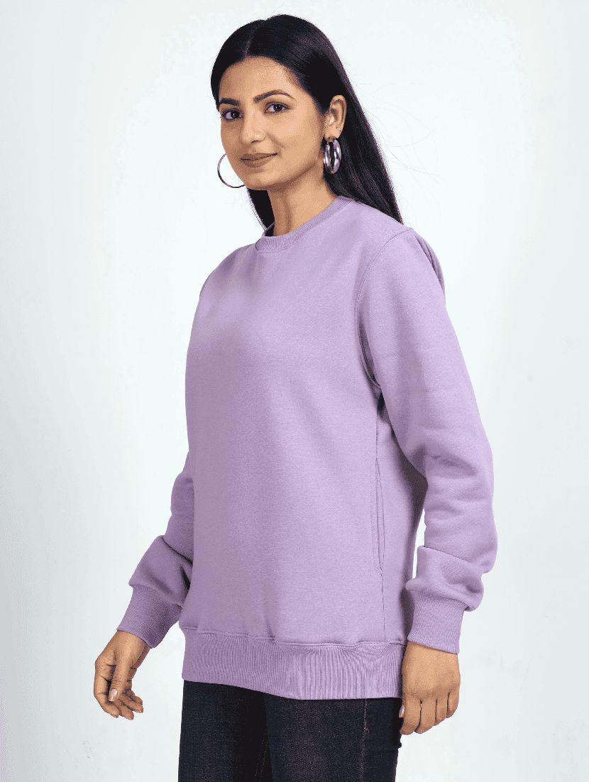 purple fleece plain sweatshirt - 21699541 - Standard Image - 1