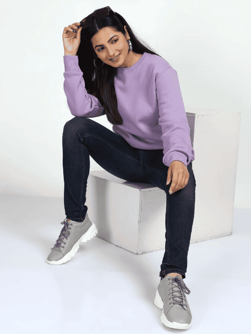 purple fleece plain sweatshirt - 21699541 - Standard Image - 4