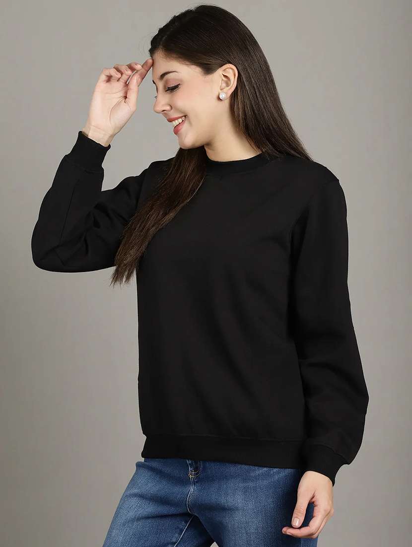 women long sleeves plain sweatshirt - 21699550 -  Standard Image - 1