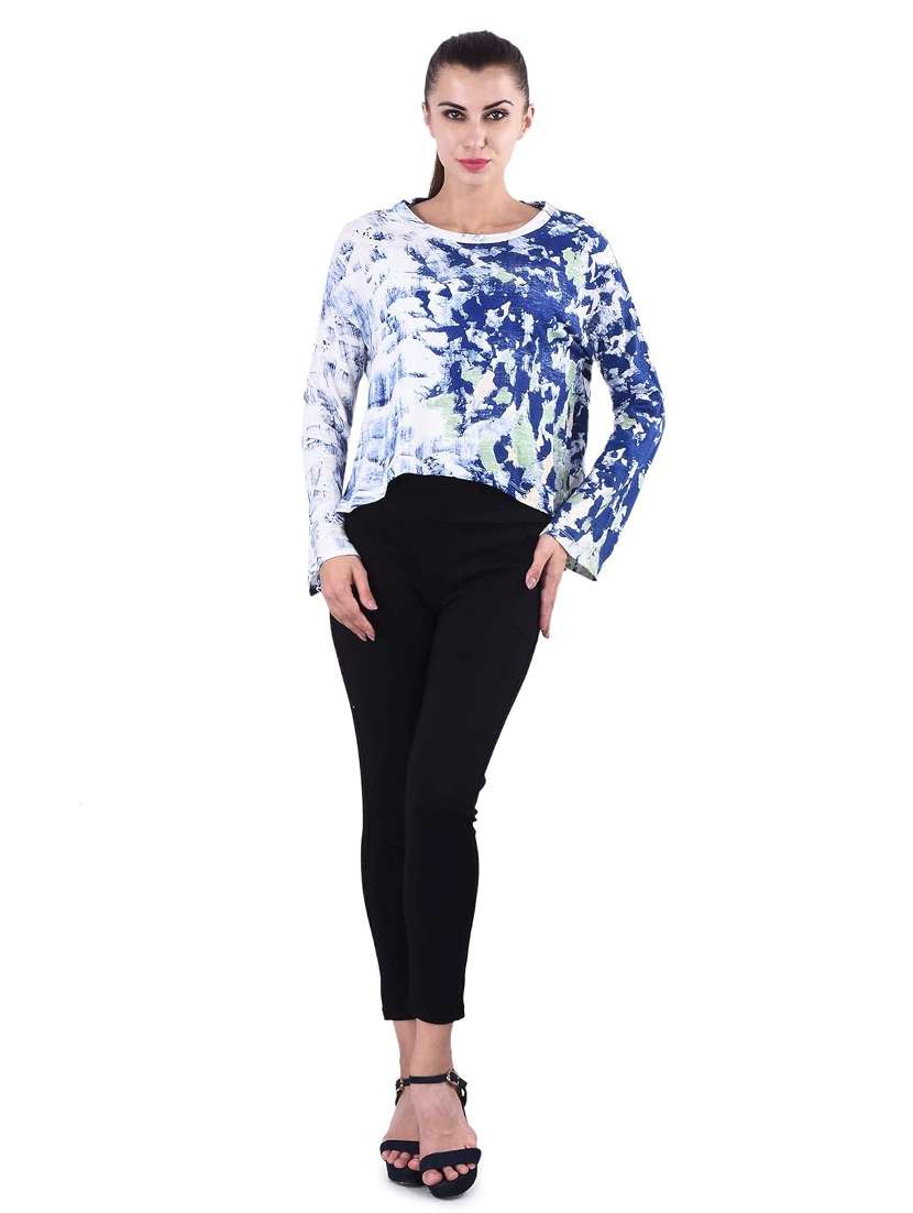 women abstract printed round neck t-shirt - 21699617 -  Standard Image - 4