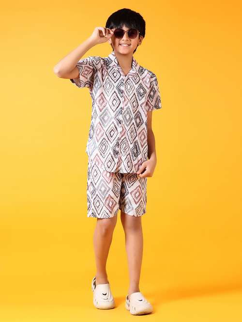 boys printed short sleeve co-ords set - 21699630 -  Standard Image - 0
