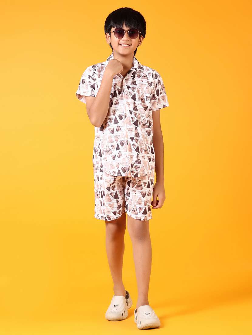 boys printed short sleeve co-ords set