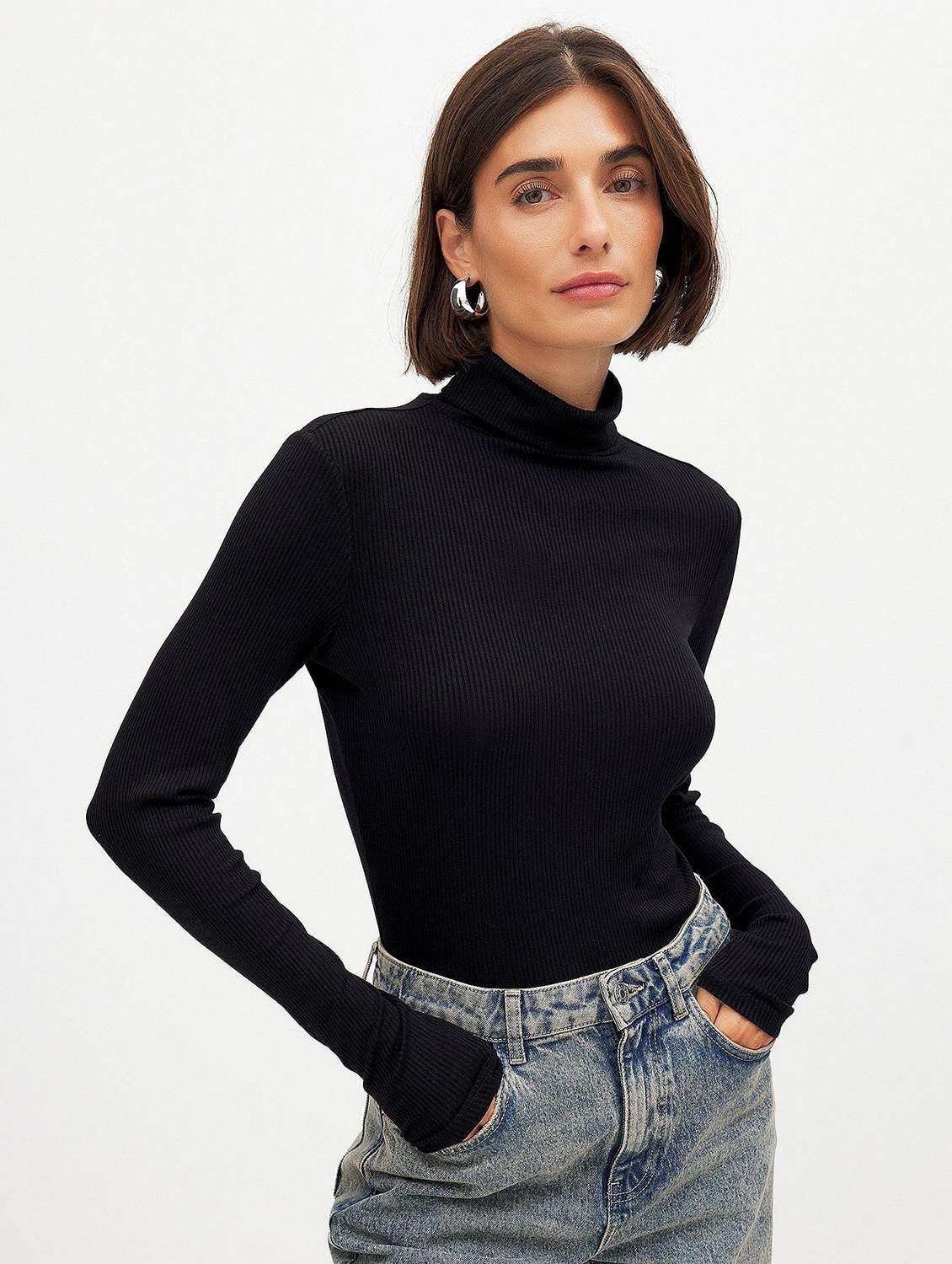 women solid long sleeve regular top