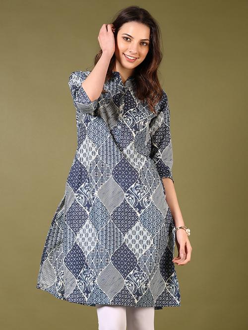 men mandarin neck printed straight kurta - 21699941 -  Standard Image - 0