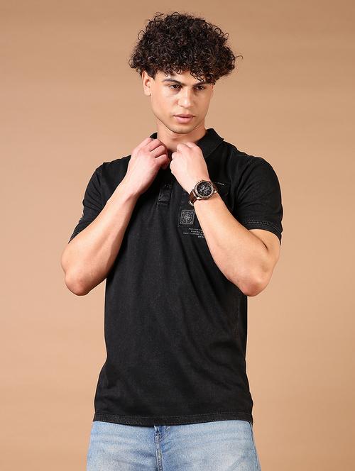 men chest print short sleeve polo t-shirt - 21699942 -  Standard Image - 0