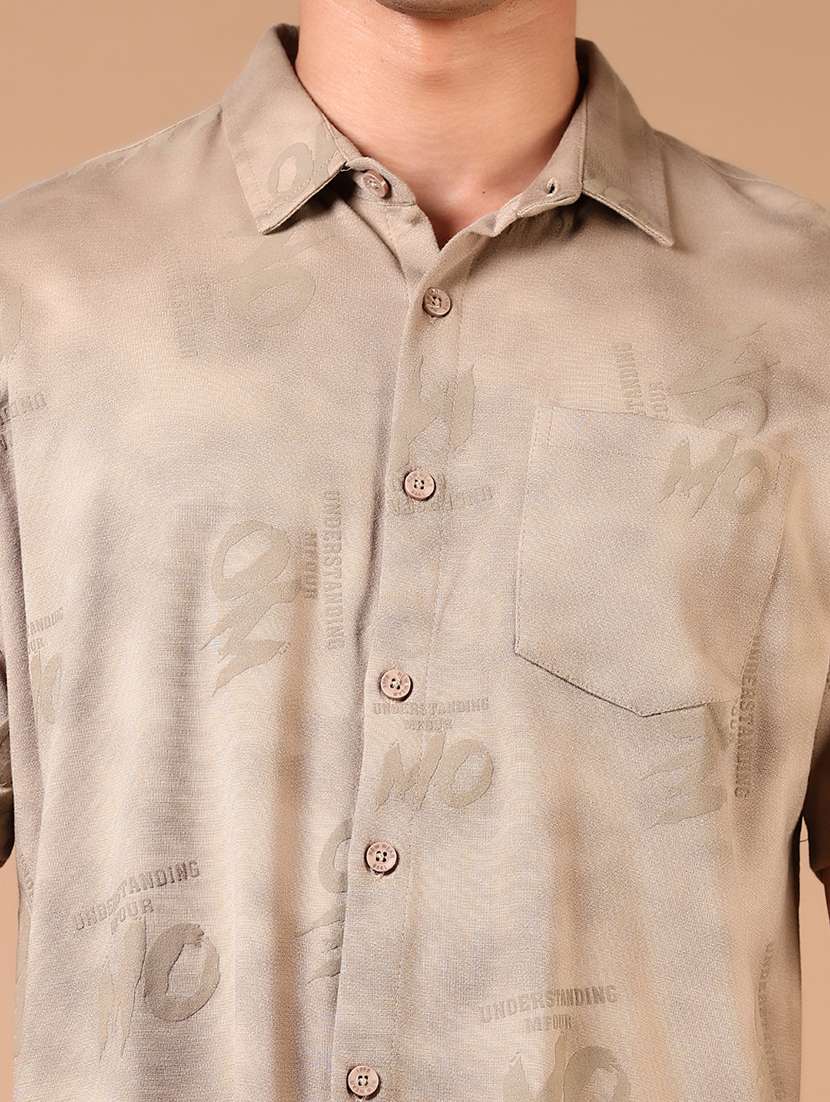 men self design short sleeve regular fit casual shirt - 21700028 -  Standard Image - 4