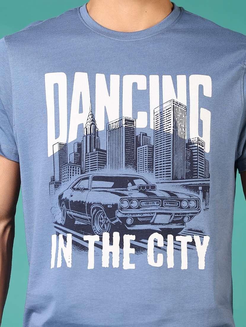 men short sleeves front print t-shirt - 21700035 -  Standard Image - 4