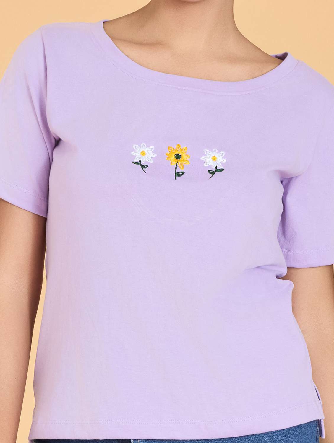 women solid with work short sleeve t-shirt - 21700067 -  Standard Image - 4