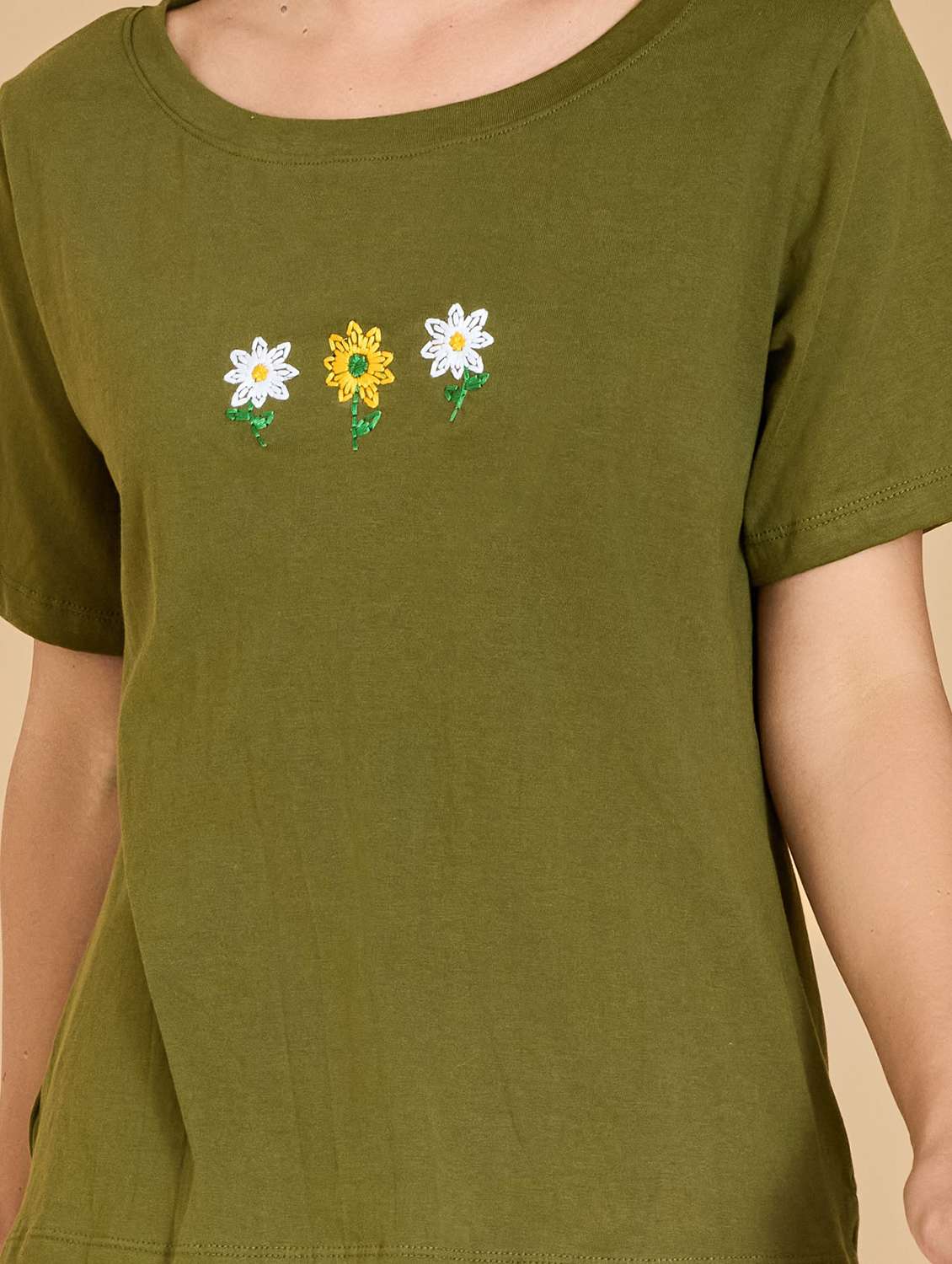 women solid with work short sleeve t-shirt - 21700068 -  Standard Image - 4