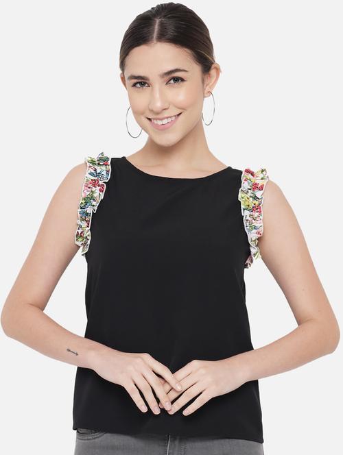 women black solid sleeveless top - 21700106 - Standard Image - 0