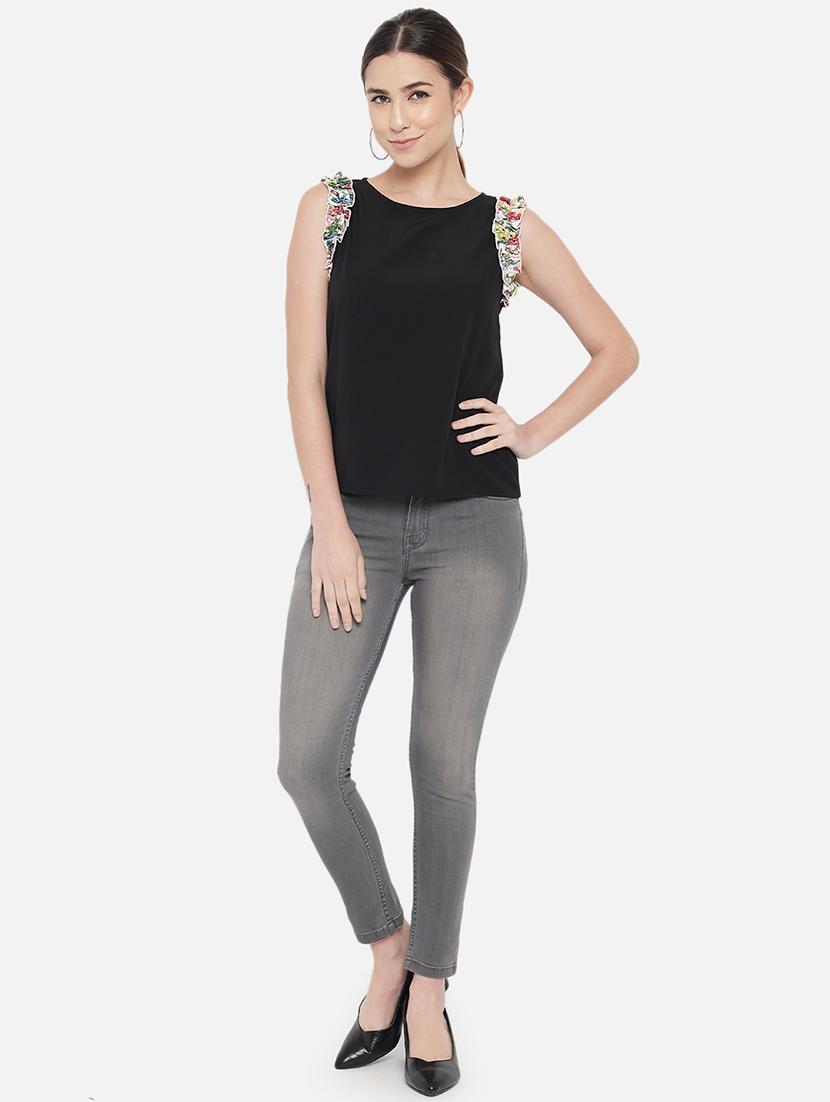 women black solid sleeveless top - 21700106 - Standard Image - 4