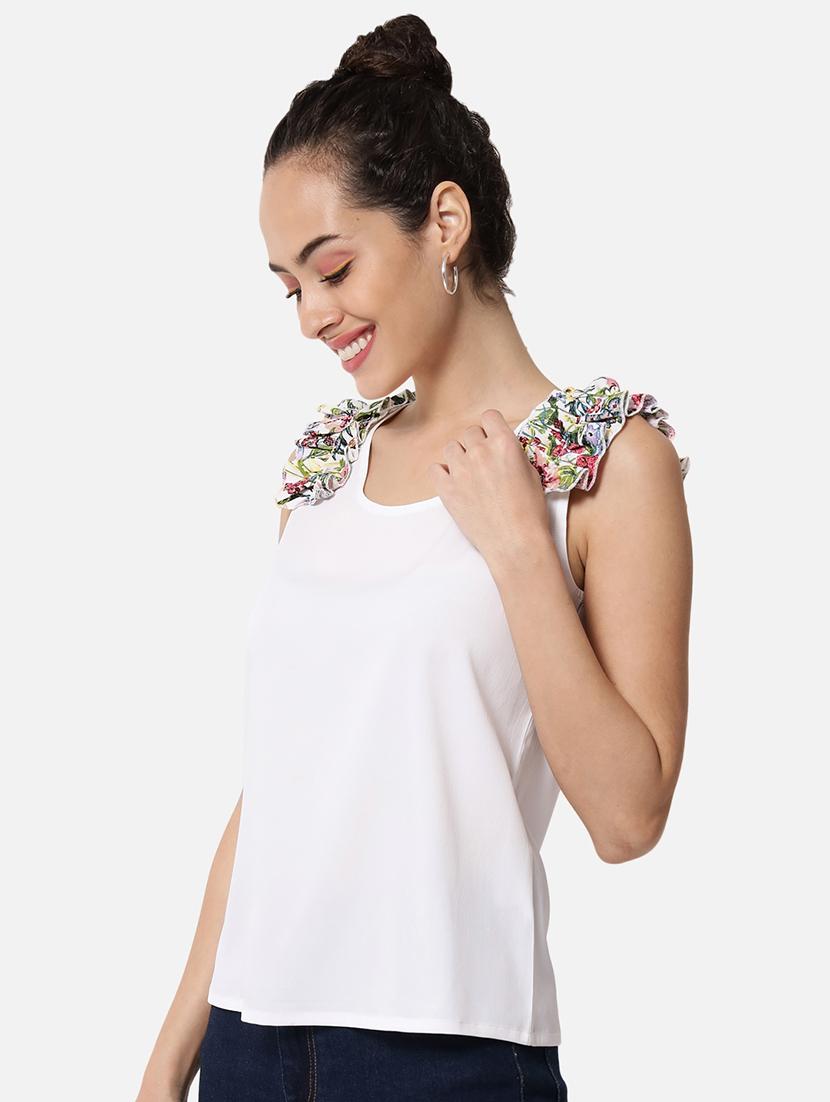 women white solid sleeveless top - 21700107 -  Standard Image - 1