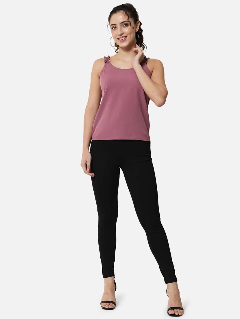 women mauve solid sleeveless top - 21700109 - Standard Image - 4