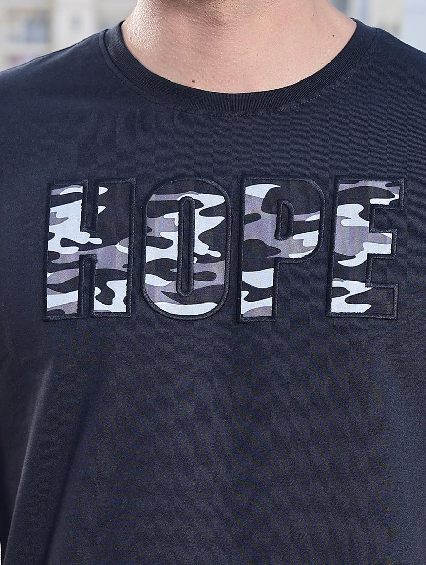 men chest print round neck t-shirt - 21700115 - Standard Image - 4