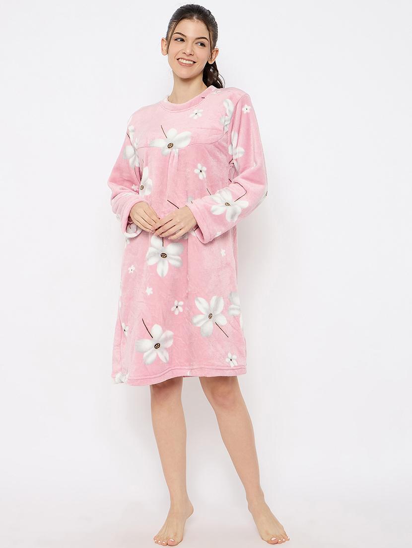 women floral long sleeve nightwear dress - 21700121 - Standard Image - 1