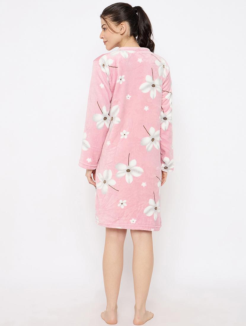 women floral long sleeve nightwear dress - 21700121 - Standard Image - 4