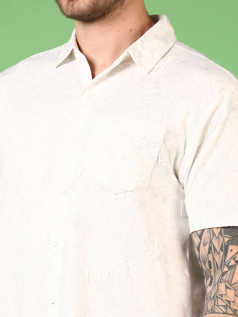 men self design short sleeve regular fit casual shirt - 21700404 -  Standard Image - 4