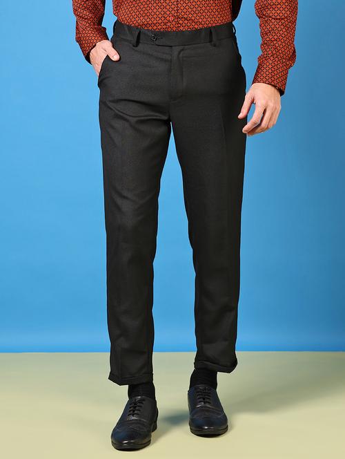 men mid rise solid flat front formal trouser - 21700686 -  Standard Image - 0