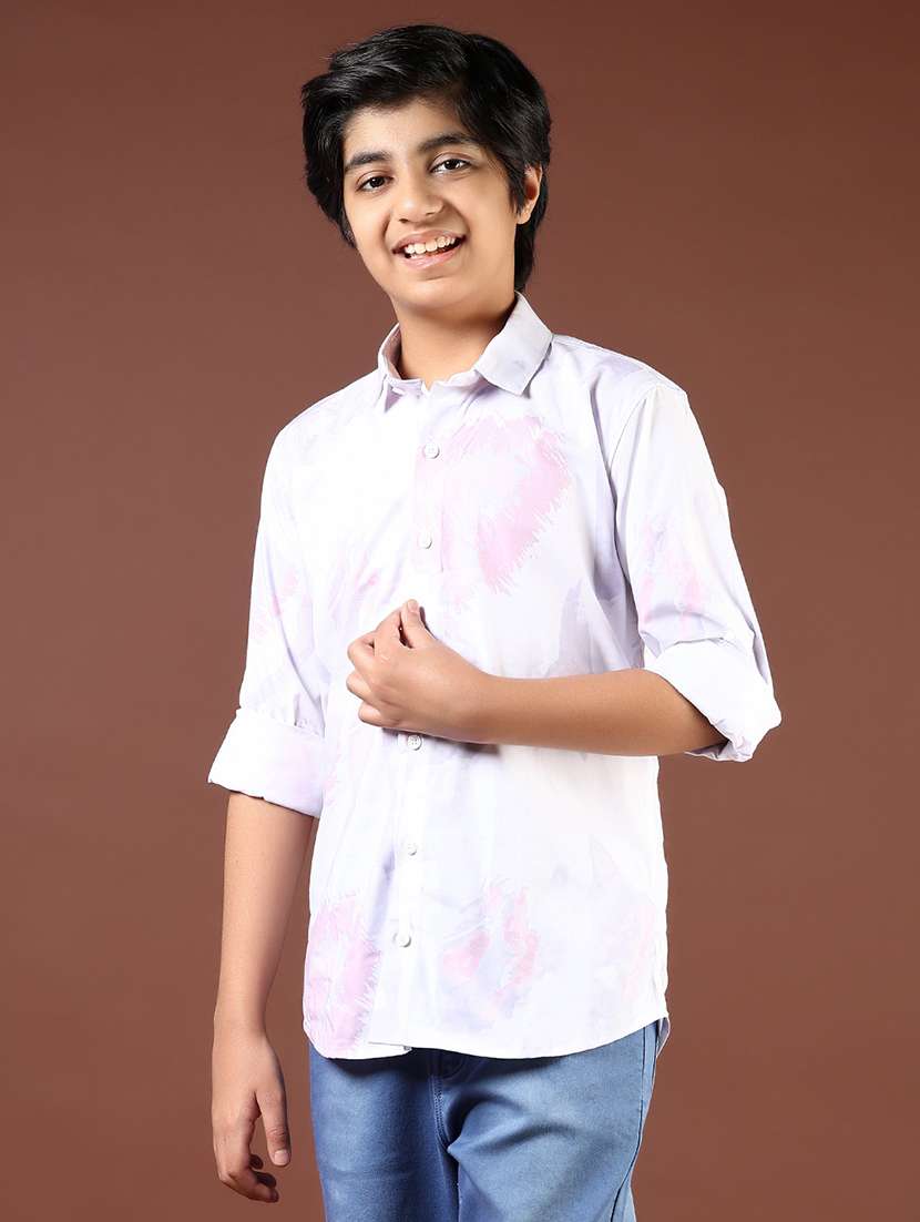 boys printed collared long sleeve shirt - 21700702 -  Standard Image - 1