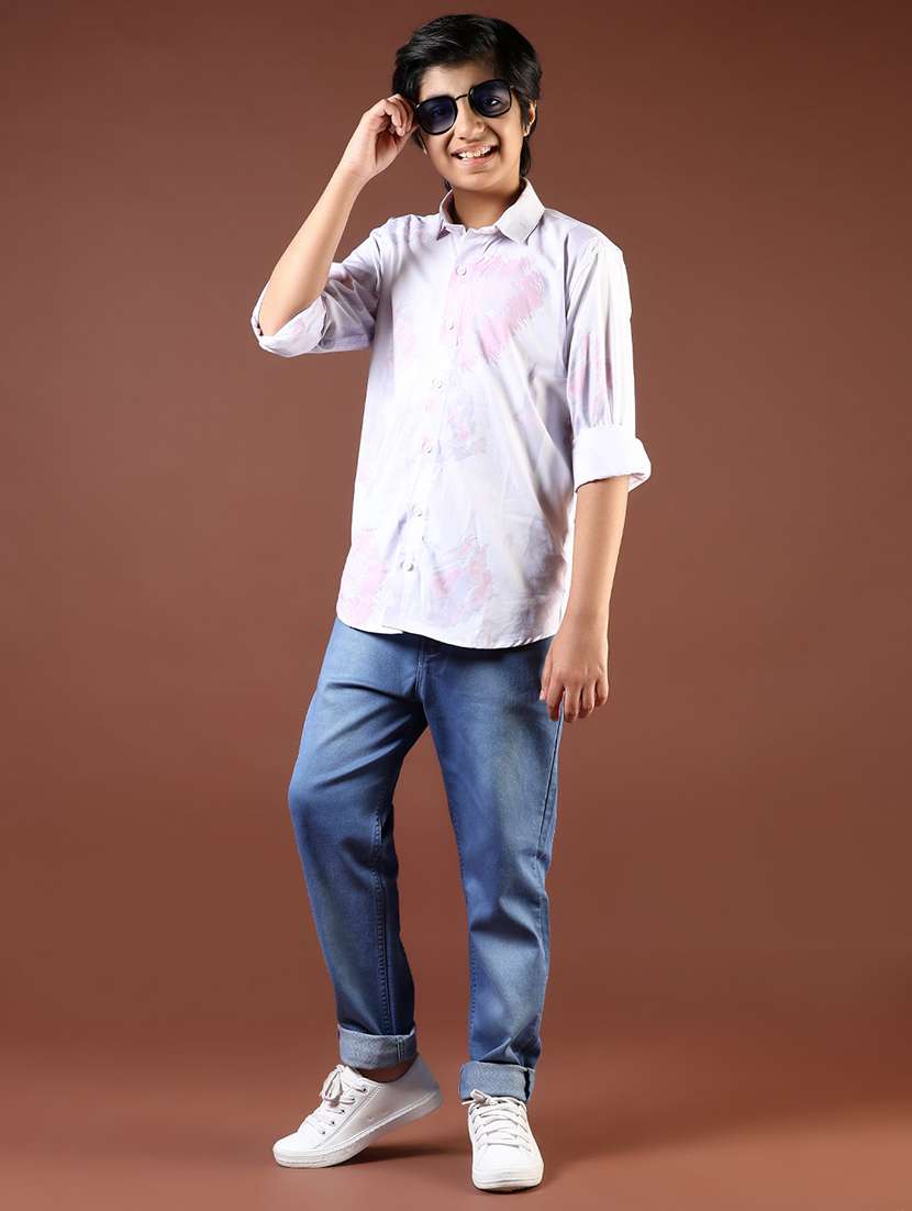 boys printed collared long sleeve shirt - 21700702 -  Standard Image - 4