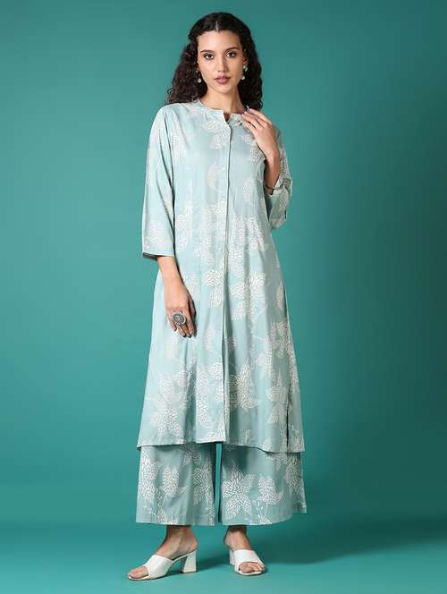 women printed three quarter sleeve a-line kurta - 21700738 -  Standard Image - 0