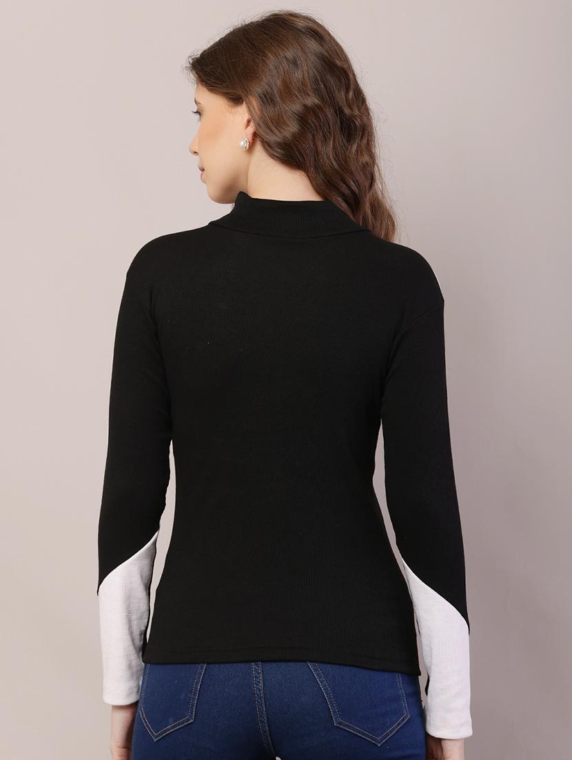 women color block long sleeve top - 21700939 - Standard Image - 4