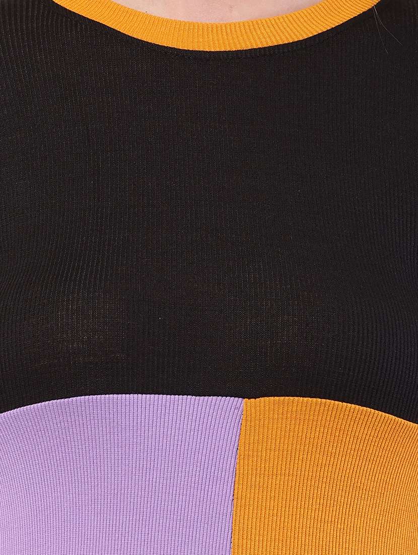 women color block long sleeve top - 21700945 -  Standard Image - 6