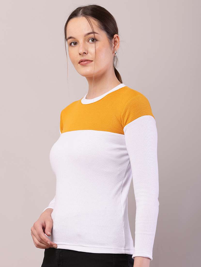 women color block long sleeve top - 21700953 -  Standard Image - 1