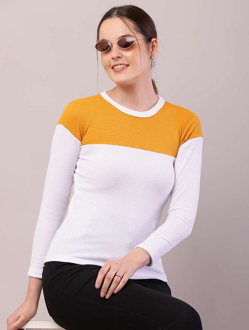 women color block long sleeve top - 21700953 -  Standard Image - 4