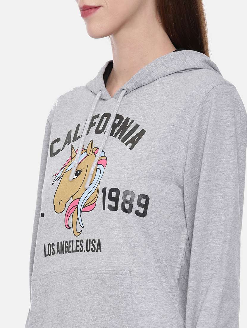 women front print hodded sweatshirt - 21700956 - Standard Image - 4