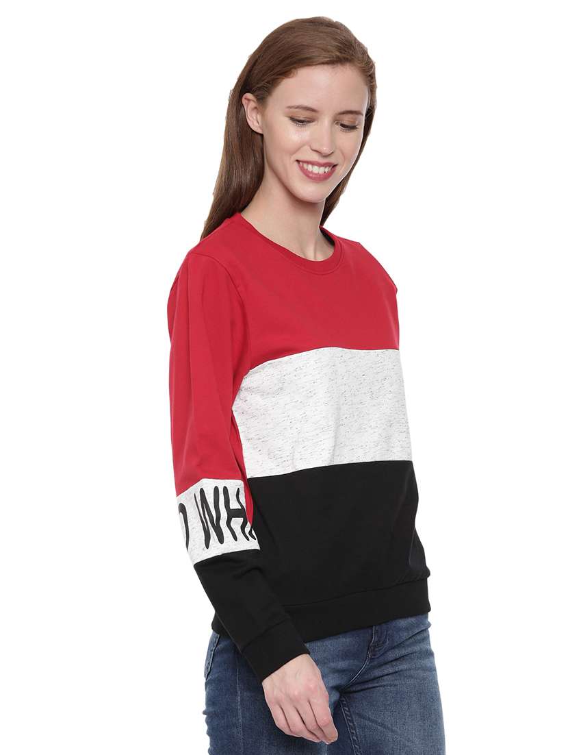 women color block long sleeve sweatshirt - 21700961 -  Standard Image - 1