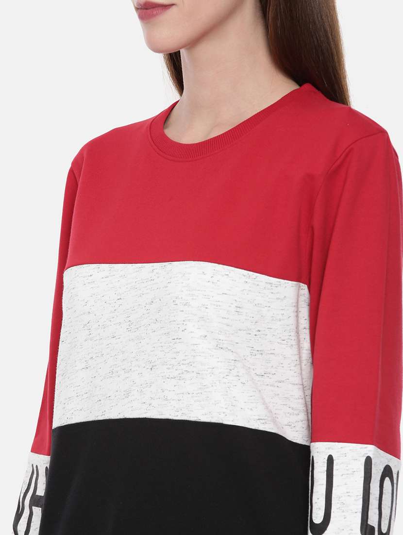 women color block long sleeve sweatshirt - 21700961 -  Standard Image - 4