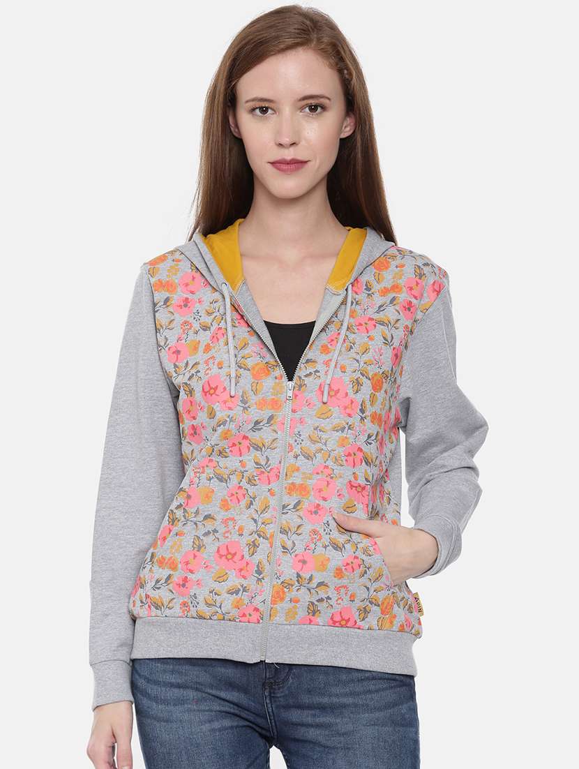 women front print long sleeve sweatshirt