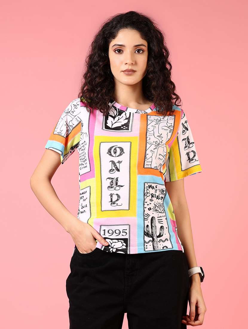 women printed short sleeve t-shirt