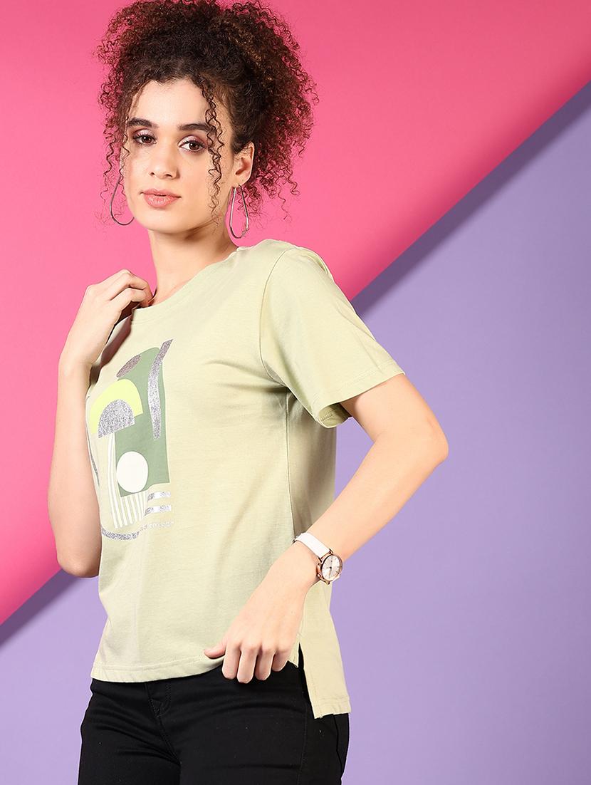women printed short sleeve t-shirt - 21701003 -  Standard Image - 1