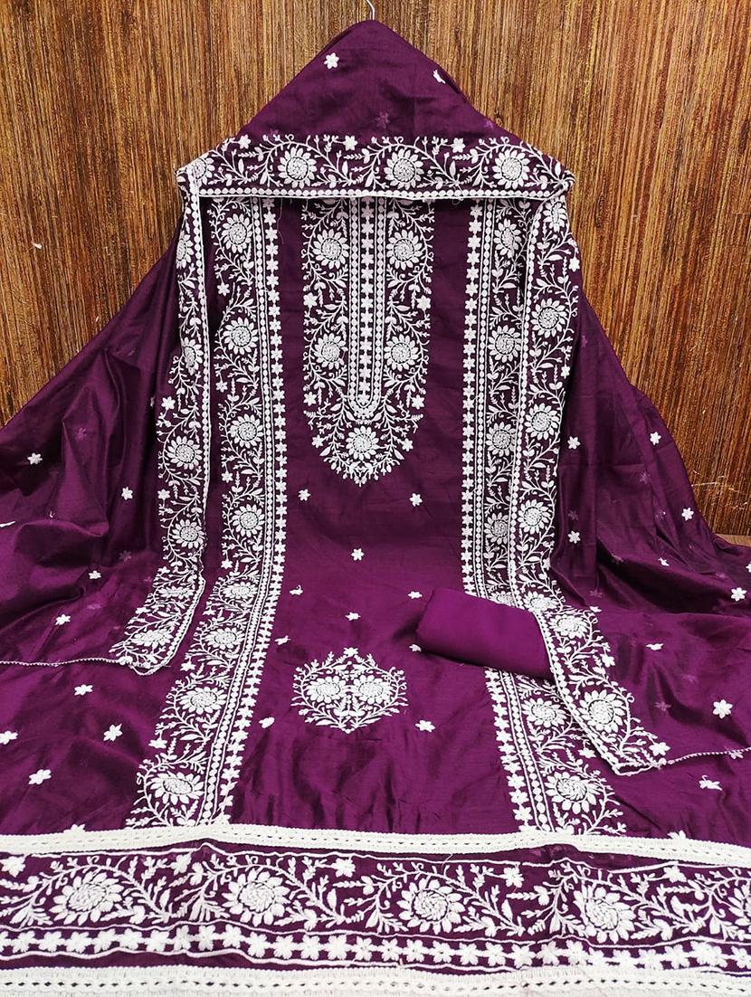 women embroidered 3-piece unstitched dress material - 21701170 - Standard Image - 1