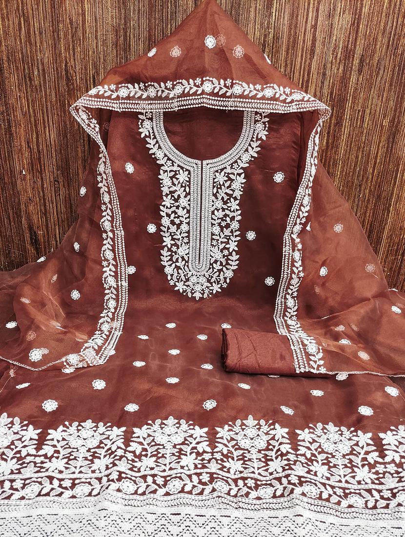 women embroidered 3-piece unstitched dress material - 21701247 - Standard Image - 1