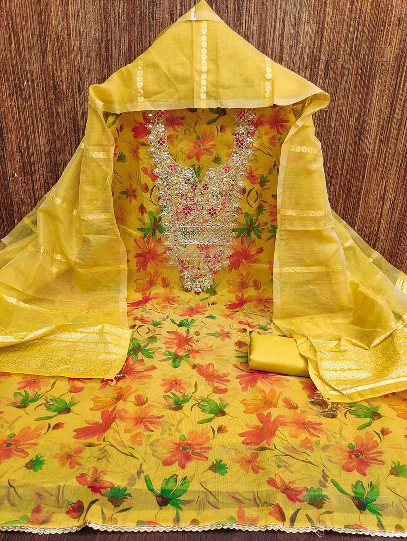 women floral printed 3-piece unstitched dress material - 21701316 - Standard Image - 1